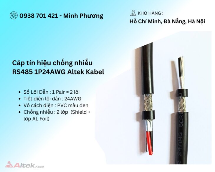 Cáp tín hiệu chống nhiễu RS485 1P24AWG Altek Kabel Đà Nẵng, Hà Nội, Khánh Hòa