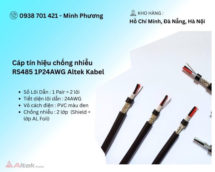 Cáp tín hiệu chống nhiễu RS485 1P24AWG Altek Kabel Đà Nẵng, Hà Nội, Khánh Hòa