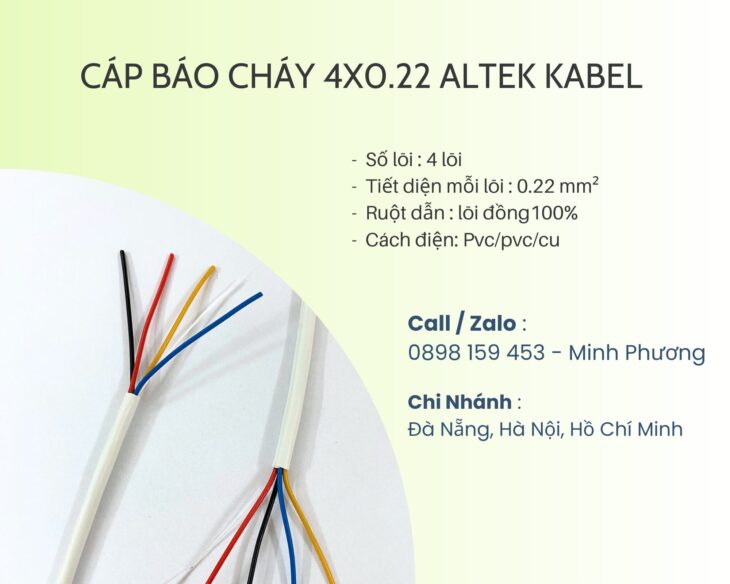 Cáp báo cháy 4×0.22mm2 Altek Kabel Đà Nẵng, Hà Nội, Quảng Ngãi