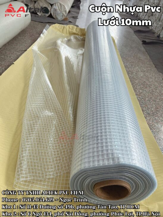 Màng nhựa pvc lưới 10mm thích hợp công nghiệp, đóng gói