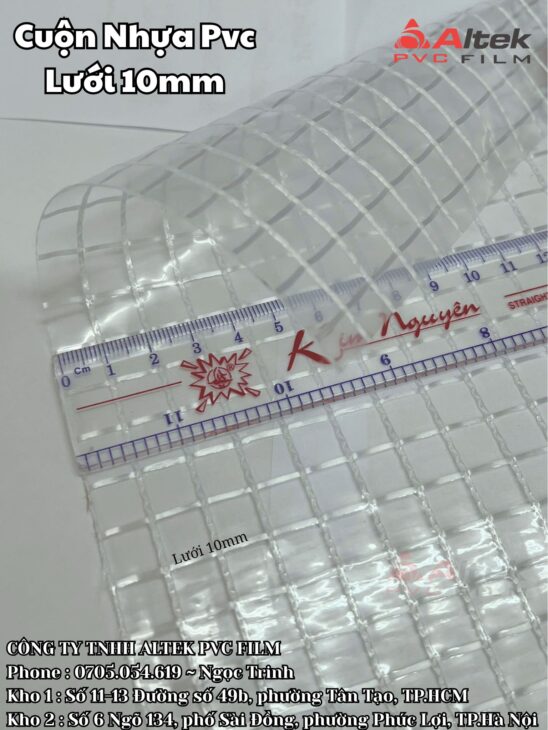 Màng nhựa pvc lưới 10mm thích hợp công nghiệp, đóng gói