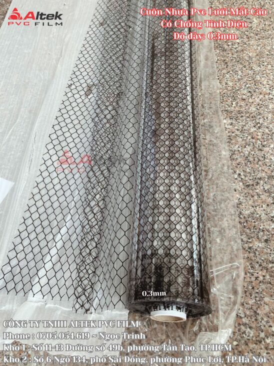 Cuộn nhựa pvc lưới mắt cáo chống tĩnh điện, sẵn hàng tại kho Altek
