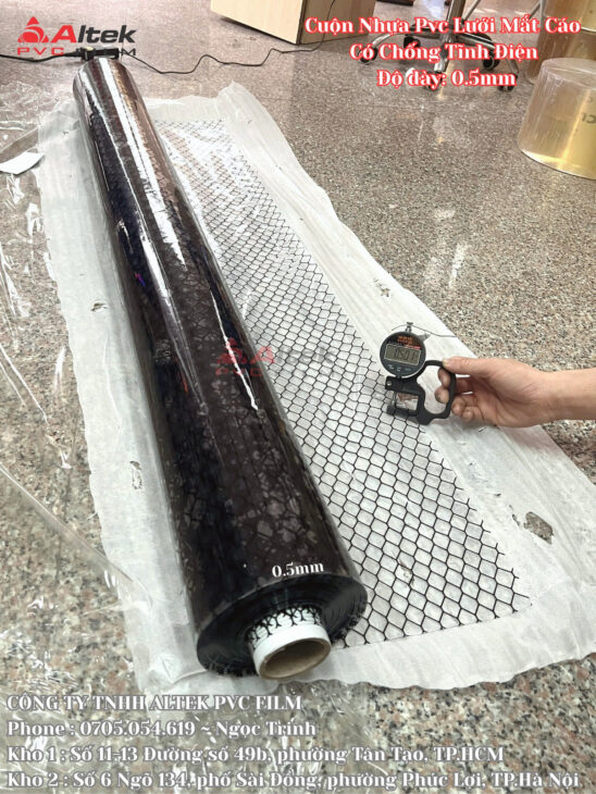 Cuộn nhựa pvc lưới mắt cáo chống tĩnh điện, sẵn hàng tại kho Altek