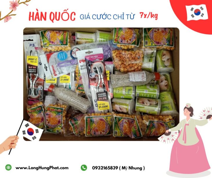 GỬI QUÀ TỪ VIỆT NAM SANG HÀN QUỐC – GIÁ CƯỚC SIÊU RẺ CHỈ TỪ 7X/Kg