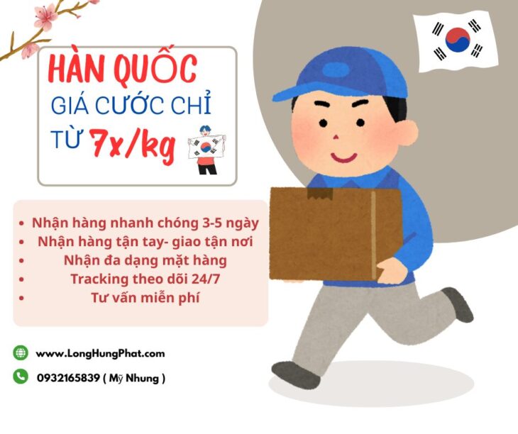 GỬI QUÀ TỪ VIỆT NAM SANG HÀN QUỐC – GIÁ CƯỚC SIÊU RẺ CHỈ TỪ 7X/Kg