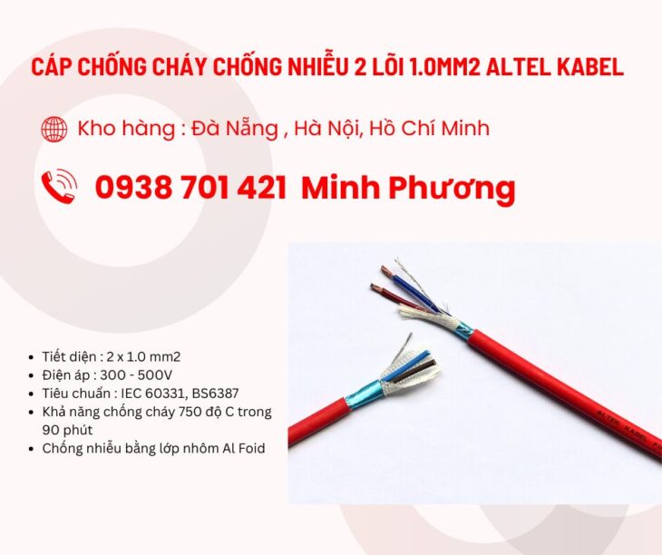 Cáp chống cháy chống nhiễu 2 lõi 1.0mm2 Altel Kabel giao ngay – toàn quốc