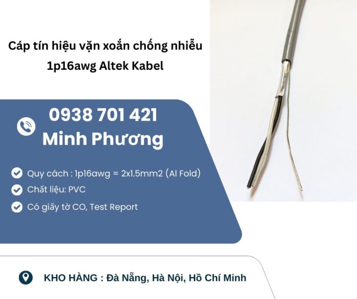 Cáp tín hiệu vặn xoắn chống nhiễu 1p16awg Altek Kabel giao ngay – Đà Nẵng, Huế