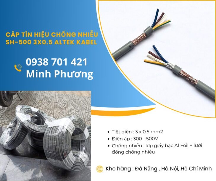 Cáp tín hiệu chống nhiễu SH-500 3×0.5 sẵn kho Đà Nẵng, Hà Nội, Hồ Chí Minh