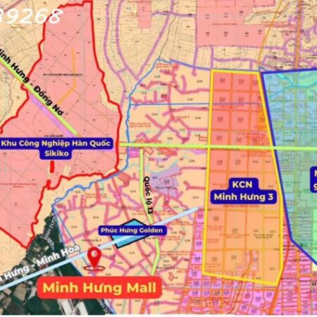 BÁN ĐẤT GIÁ RẺ- CÓ THỔ CƯ- SỔ SẴN- GẦN KCN MINH HƯNG- GIÁ CHỈ TỪ 595TR