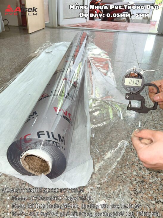 Màng nhựa pvc trong dẻo, đầy đủ kích cỡ, độ bền vượt trội
