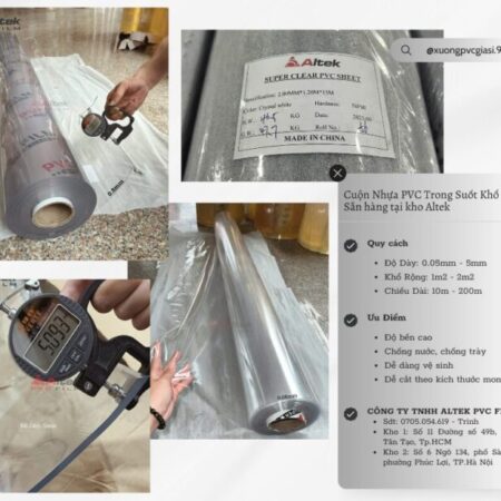 Màng nhựa pvc dẻo trong suốt đạt tiêu chuẩn an toàn, chi phí thấp