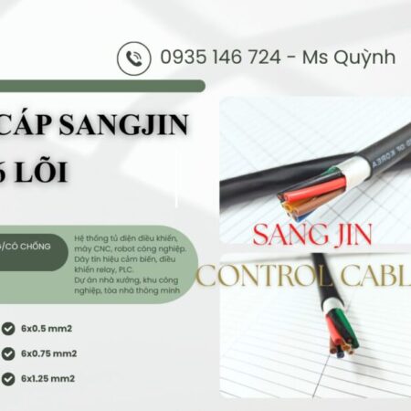 Cáp điều khiển Sangjin 6×0.5/6×0.75/6×1.25/6×1.5 Sài Gòn, Bình Dương, Đồng Nai