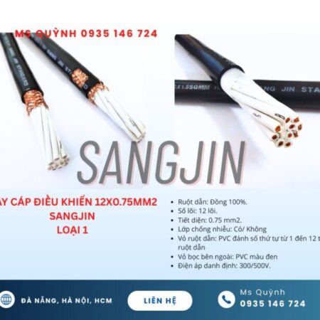 Cáp điều khiển Sangjin DVV 12×0.5, 12×0.75, 12×1.25, 12×1.5 Sài Gòn