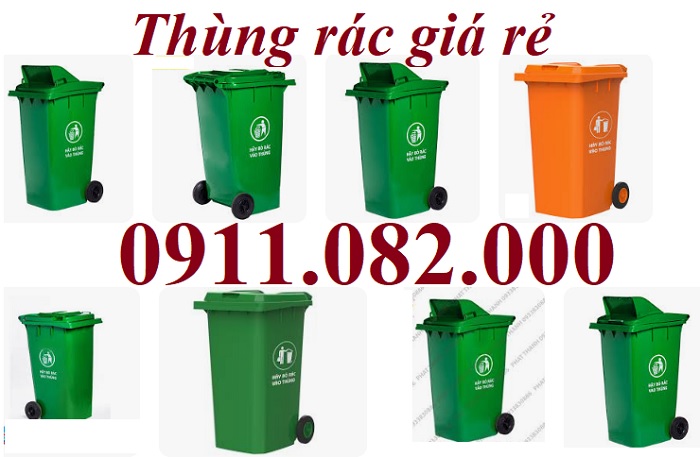 Sỉ lẻ thùng rác thông dụng tại vĩnh long, thùng rác 120L 240l giá rẻ- lh 0911.082.000