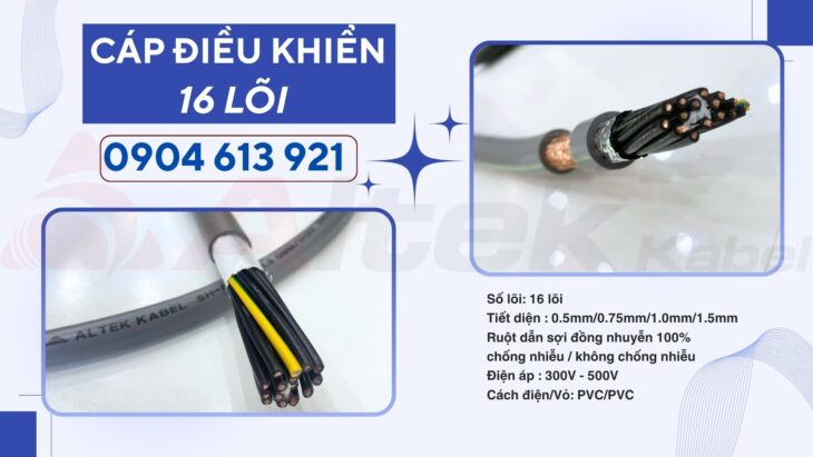 Cáp điều khiển 16 lõi/ Control Cable 16×0.5/16×0.75/16×1.0/16×1.5 Altek Kabel Cáp điều khiển 16 lõi/ Control Cable 16×0.5/16×0.75/16×1.0/16×1.5 Altek Kabel