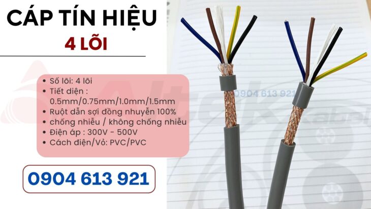 Cáp điều khiển Altek Kabel 4 lõi 4×0.5/4×0.75/4×1.0/4×1.5