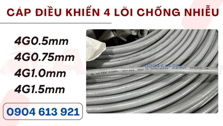 Cáp điều khiển Altek Kabel 4 lõi 4×0.5/4×0.75/4×1.0/4×1.5