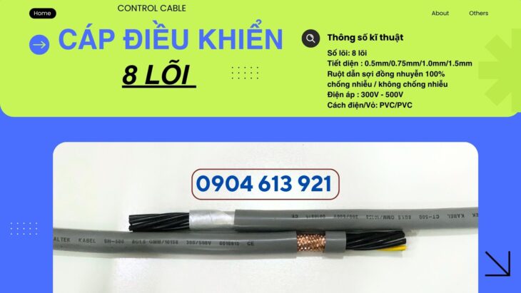 Cáp điều khiển 8×0.75 Altek Kabel chống nhiễu SH-500 8G0.75