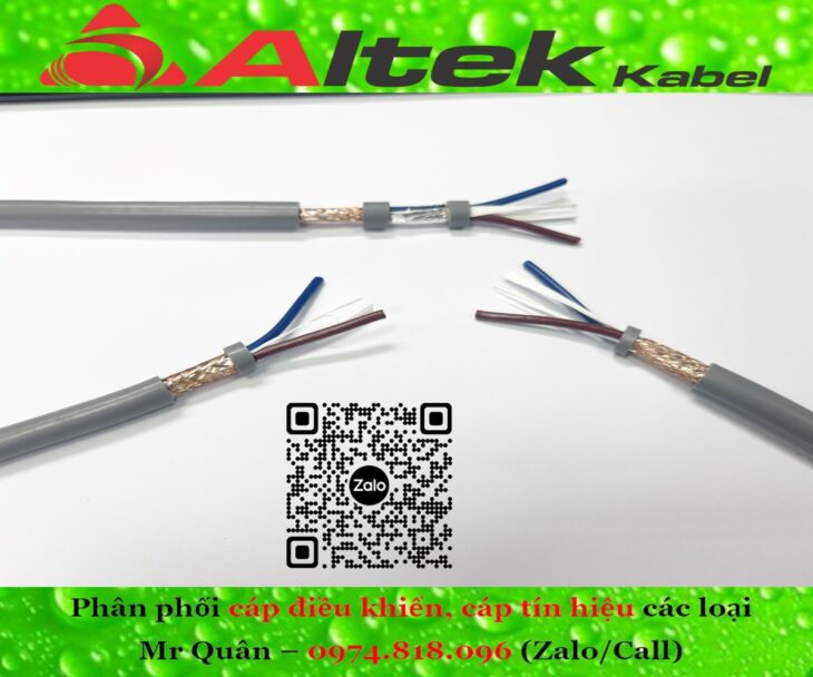 Altek Kabel: Cáp tín hiệu 2 lõi 0.75 bọc kim chống nhiễu