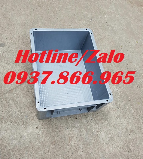 Bán thùng đặc có lỗ thoát khí dưới đáy, thùng nhựa cơ khí, khay nhựa