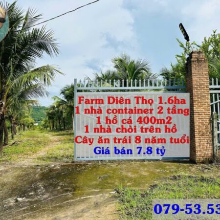 Bán farm nghĩ dưỡng Diên Thọ Khánh Hfoa 1.6 ha giá 7.8 tỷ. ZalO79-53.53.53O