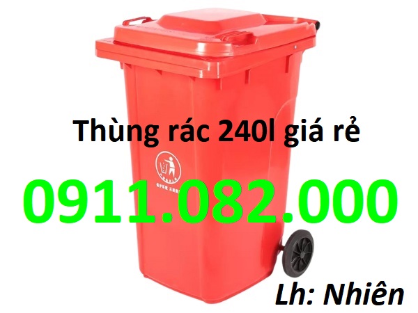 Thùng rác 240 lít giá rẻ tại vĩnh long, thùng rác 240 lít hàng mới 100%- lh 0911082000