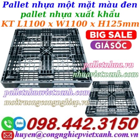 Pallet nhựa xuất khẩu 1100x1100x125mm màu đen
