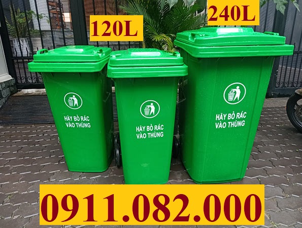 Thùng rác 60 lít giá rẻ tại an giang- Thùng rác nhựa 120l 240l giá sỉ đại lý- lh 0911082000