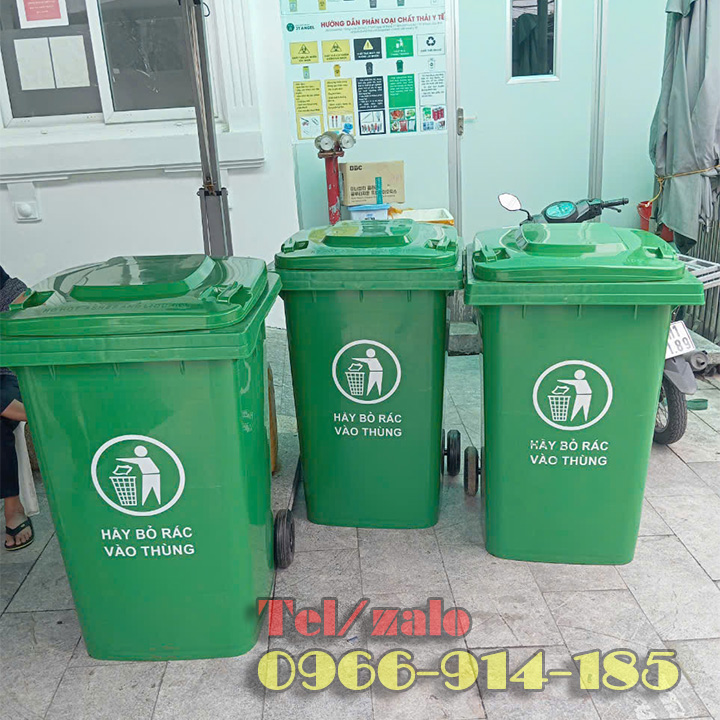 Thùng rác nhựa 120 lít 240 lít cho môi trường công cộng