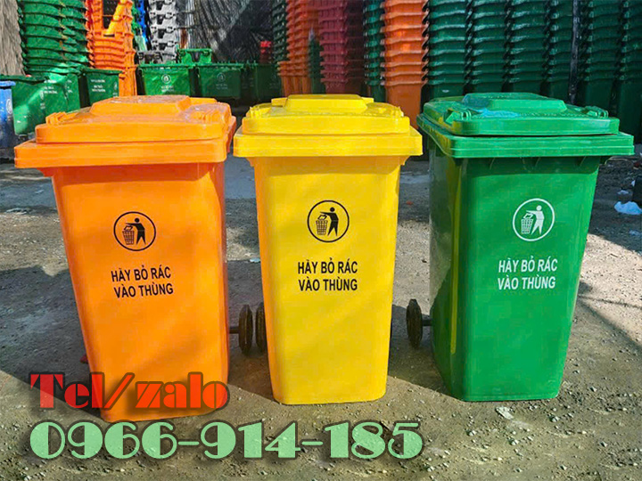 Thùng rác nhựa 120 lít 240 lít cho môi trường công cộng