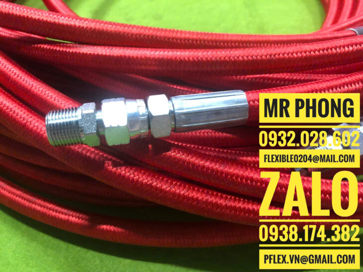 ống mềm chuyên dẫn hóa chất PTFE- ống đẫn hóa chất ăn mòn PTFE