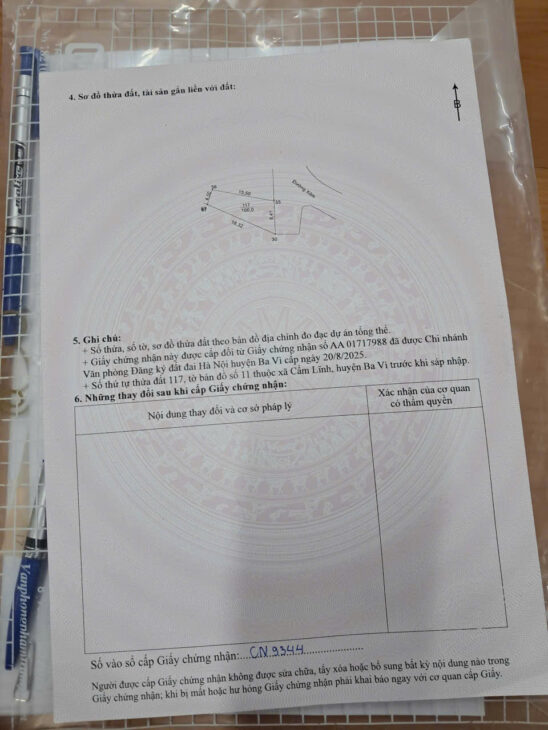 BÁN ĐẤT CẨM LĨNH, BA VÌ-238M-GIÁ CHỈ 1,22 TỶ