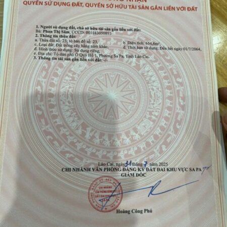 ĐẤT ĐẸP – GIÁ TỐT – Bán Đất P. Ô Qúy Hồ 1 , SaPa, Lào CAI