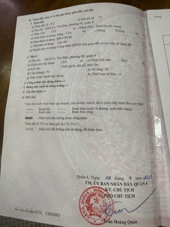 Nhà Quận 4 DTSD40m2 giá 1,590 tỷ Sổ Hồng