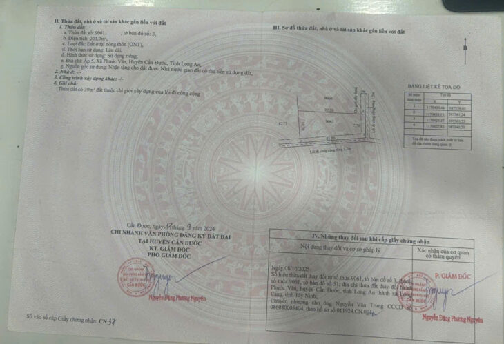 Cần tiền bán gấp lô đất 2 mặt tiền tại xã Phước Vân, Cần Đước, Long An – Giá tốt cho nhà đầu tư