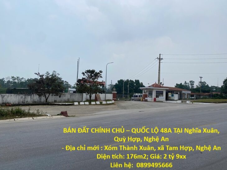 BÁN ĐẤT CHÍNH CHỦ – QUỐC LỘ 48A TẠI Nghĩa Xuân, Quỳ Hợp, Nghệ An