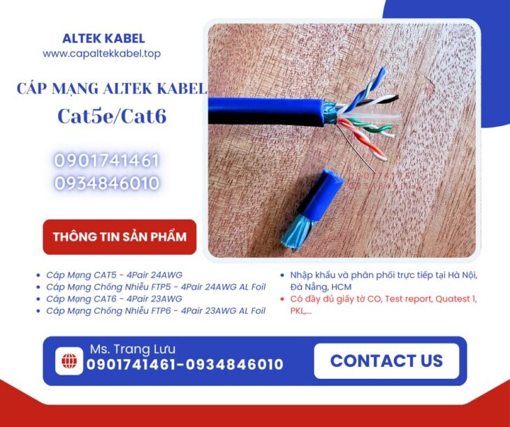 Cáp mạng Altek Kabel UTP/FTP chuẩn TCVN 8698:2011