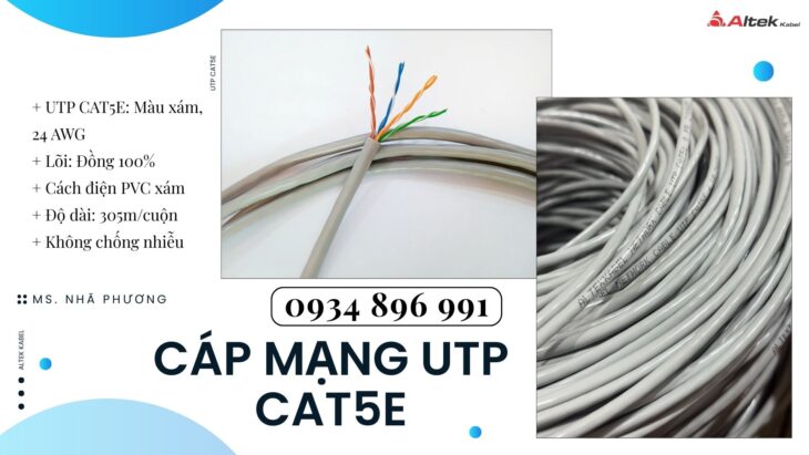 Cáp Mạng UTP Cat5e 24AWG Nghệ An, Hà Tĩnh, Thanh Hóa