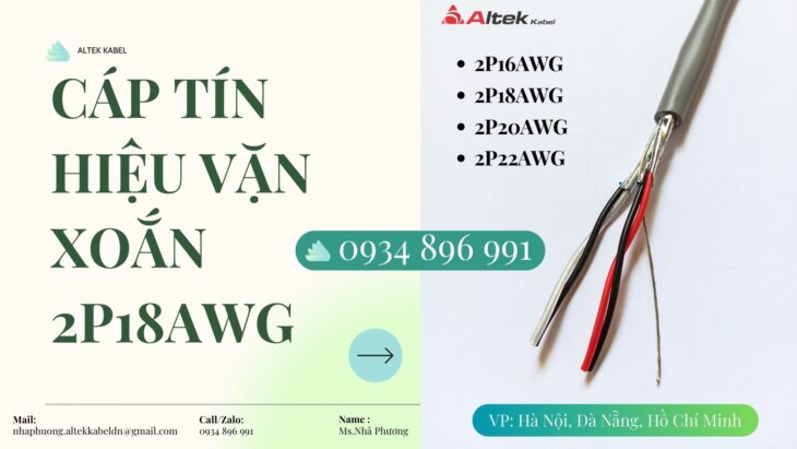 Cáp tín hiệu vặn xoắn 2 Pair 20 AWG – Giao nhanh Hải Phòng, Quảng Ninh, Hải Dương