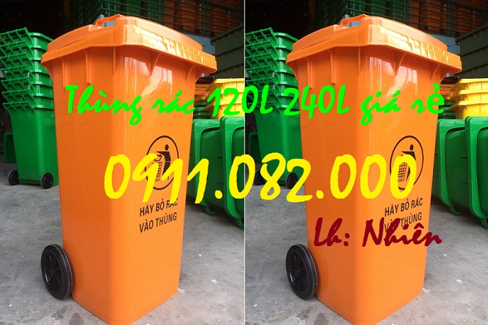 Thùng rác công nghiệp, thùng rác chất lượng giá rẻ tại miền tây- thùng rác 120L 240L- lh 0911082000