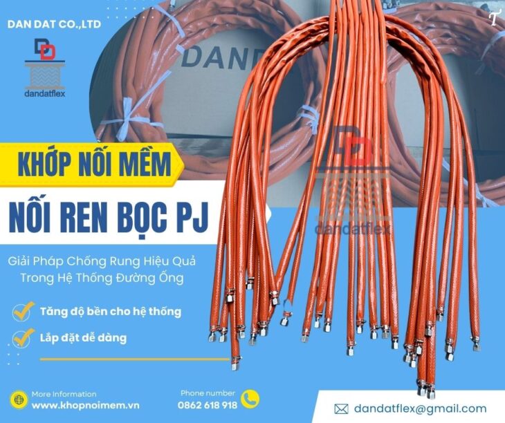 Khớp nối mềm bọc PJ/Khớp nối mềm inox bọc cách nhiệt/Khớp nối mềm rắc co ren/Ống mềm inox chịu nhiệt