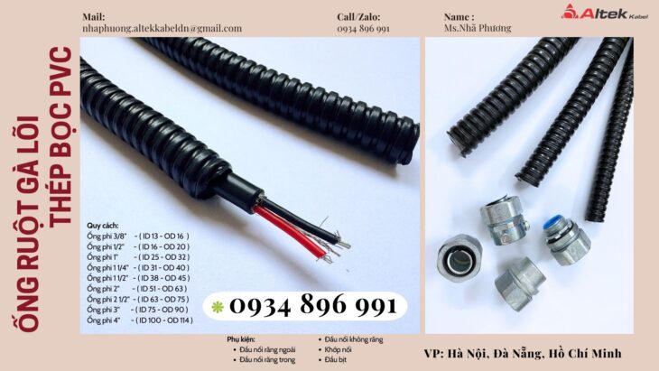 Ống Ruột Gà Lõi Thép Bọc Nhựa PVC Và Phụ Kiện Có Sẵn Tại Hồ Chí Minh, Bình Dương, Long An