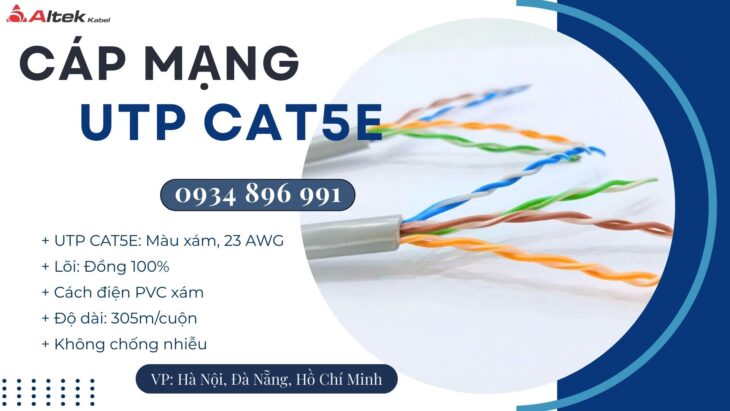 Cáp Mạng Altek Kabel Utp6 Utp Cat 5e–24awg 4 Pair Khánh Hòa, Gia Lai, Bình Định