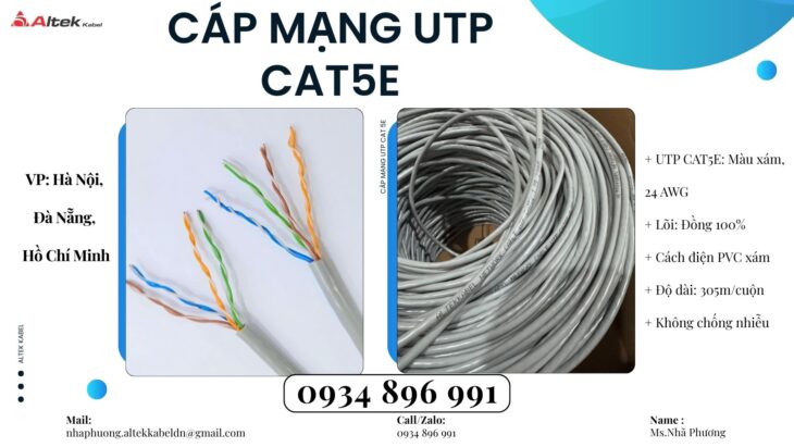 Cáp Mạng UTP Cat5e 24AWG Nghệ An, Hà Tĩnh, Thanh Hóa