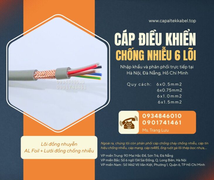 Cáp điều khiển 6×0.5, 6×0.75, 6×1.0, 6×1.5 SH-500 Altek Kabel