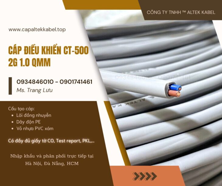 Cáp điều khiển Altek Kabel 2×1.0mm2 không chống nhiễu