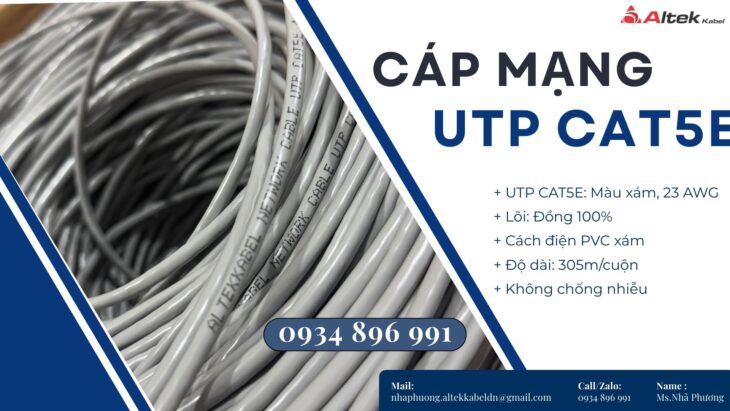Cáp Mạng Altek Kabel Utp6 Utp Cat 5e–24awg 4 Pair Khánh Hòa, Gia Lai, Bình Định