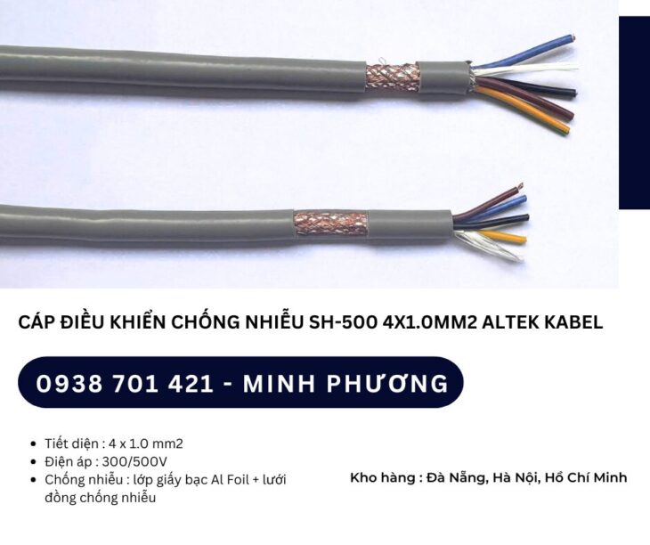 Dây cáp điều khiển chống nhiễu SH-500 4×1.0mm2 Đà Nẵng, Hồ Chí Minh, Hà Nội