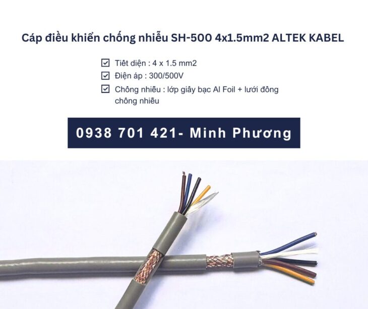 Cáp tín hiệu chống nhiễu sh-500 4×1.5mm2 Altek Kabel giao ngay Đà Nẵng, Huế