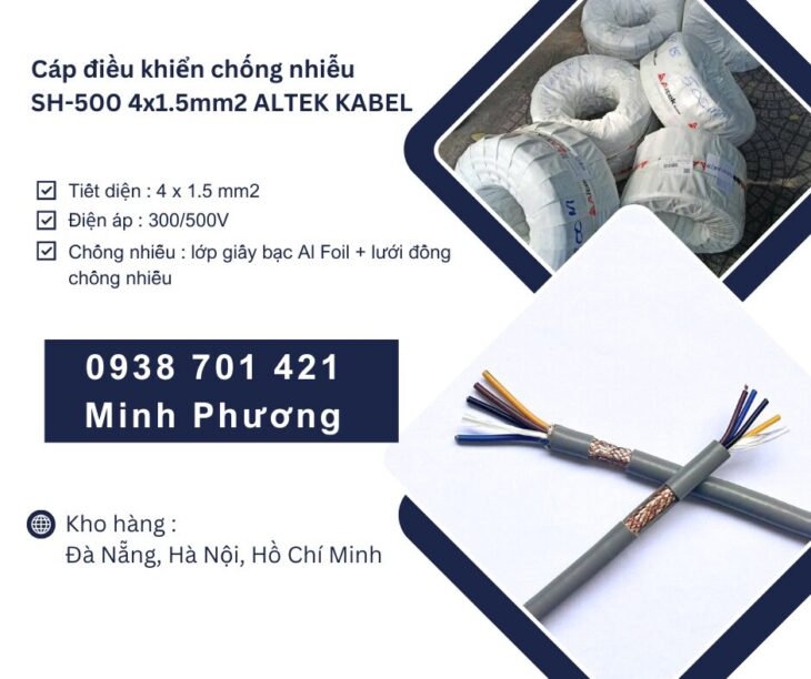 Cáp tín hiệu chống nhiễu sh-500 4×1.5mm2 Altek Kabel giao ngay Đà Nẵng, Huế